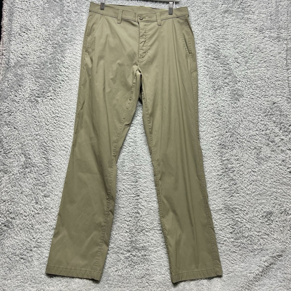 Eddie Bauer Pants Mens 34x34 Green Chino Perfomance Hiking Camping‎ Outdoor